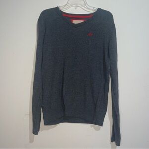 Aeropostale Charcoal Grey With Red Embroidered Logo Wool Cotton Blend M Pullover